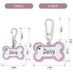 Personalized Glittery Bone Stainless Steel Pet ID Tags