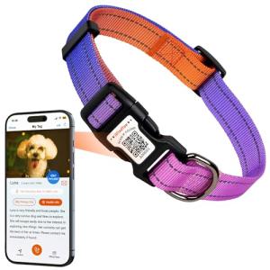 Personalized Reflective Dog Collar with QR Code