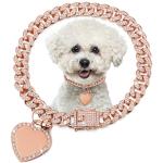 Personalized Gold-Plated Pet ID Collar with Bling