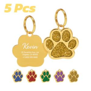 Personalized Engraved Pet ID Tags - 5 Pack