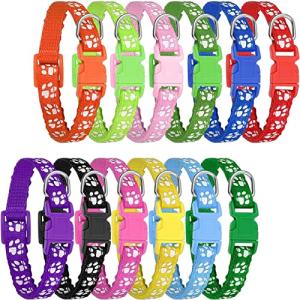 12 Pack Adjustable Puppy ID Collars for Litters