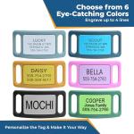 Personalized Silent Dog and Cat ID Tag - Teal