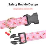 Personalized Pink Cherry Dog Collar for All Sizes