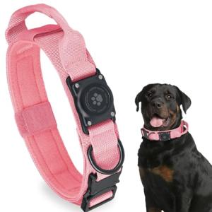 Waterproof Tactical AirTag Dog Collar for Large Dogs