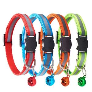Reflective Breakaway Nylon Cat Collars with Bell