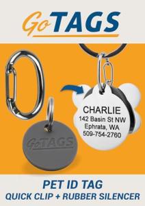 GoTags Pet ID Clip Connector with Rubber Silencer