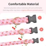 Personalized Pink Cherry Dog Collar for All Sizes