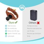 GPS Cat Tracker with Leather Collar, iOS Compatible