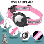 Reflective Cat Collar with AirTag Holder and Bell
