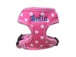 Custom Pink Dog Harness with Name and Leash