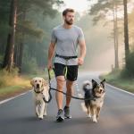 Hands-Free Bungee Dog Leash for Two Dogs