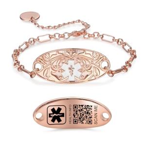 Theluckytag QR Code Medical ID Bracelet - Silver