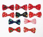 10-Pack Christmas Bow Tie Collars for Small Pets