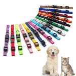 Adjustable Nylon ID Collars for Puppies - Set of 15