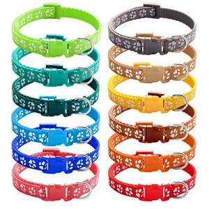 12 Pack Adjustable Nylon Puppy ID Collars