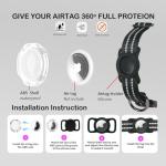 Reflective Dog Collar with AirTag Holder & QR Code