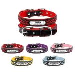 Custom Engraved Leather Dog Collar with Nameplate