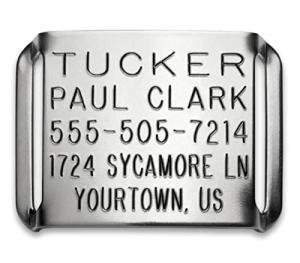 Deep Engraved Stainless Steel Dog Tag for Thick Collars