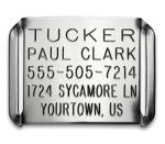 Deep Engraved Stainless Steel Dog Tag for Thick Collars