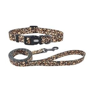 Leopard Pattern Dog Collar and Leash Set