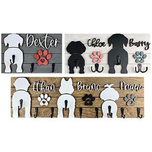 Custom Name Dog Leash Holder with Hook