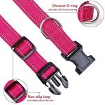 Adjustable Pink Reflective Dog Collar for All Sizes
