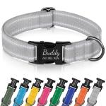 Custom Reflective Dog Collar with Engraved Buckle