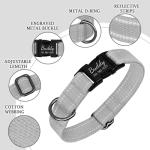 Custom Reflective Dog Collar with Engraved Buckle