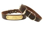 Cumberland Leather Dog Collar with Engraved ID Tag