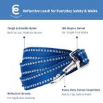 Reflective Dog Collar and Leash Set - Navy