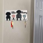 Custom Name Dog Leash Holder with Hook