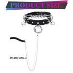 Gothic Leather Choker Collar and Leash Set