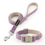 Hemp Dog Collar and Leash Set in Lavender