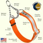 Waterproof Adjustable Martingale Dog Collar with Reflective Strip