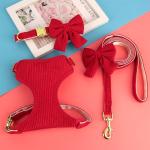 Didog Red Bowtie Dog Harness, Collar, and Leash Set