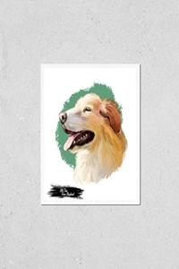Cute Farm Shepherd Dog Wall Art Print