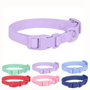 Adjustable Waterproof Silicone Dog Collar - Purple