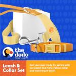 Dodo Yellow Waterproof Dog Collar and Leash Set