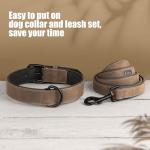 Didog Adjustable Leather Dog Collar and Leash Set