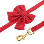Didog Red Bowtie Dog Harness, Collar, and Leash Set