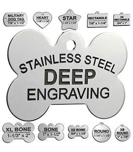 Custom Stainless Steel Pet ID Tags - Bone Shape