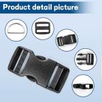 8 Pack Quick Release Plastic Buckles with D-Rings