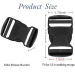 4 Pack Quick Release Buckles for Pets and Gear