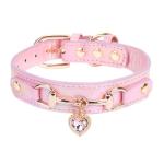 Bling Dog Collar with Heart Charm for Girls