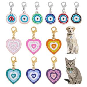 12pcs Evil Eye Pet Collar Pendants Set