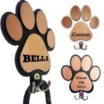 Personalized Pet Leash and Key Holder Wall Mount
