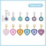 12pcs Evil Eye Pet Collar Pendants Set