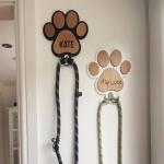 Personalized Pet Leash and Key Holder Wall Mount