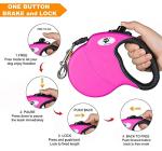 CROWN PAWS 16 ft Tangle-Free Dog Leash, Pink