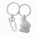 Cute Bunny and Carrot Keychains for Couples